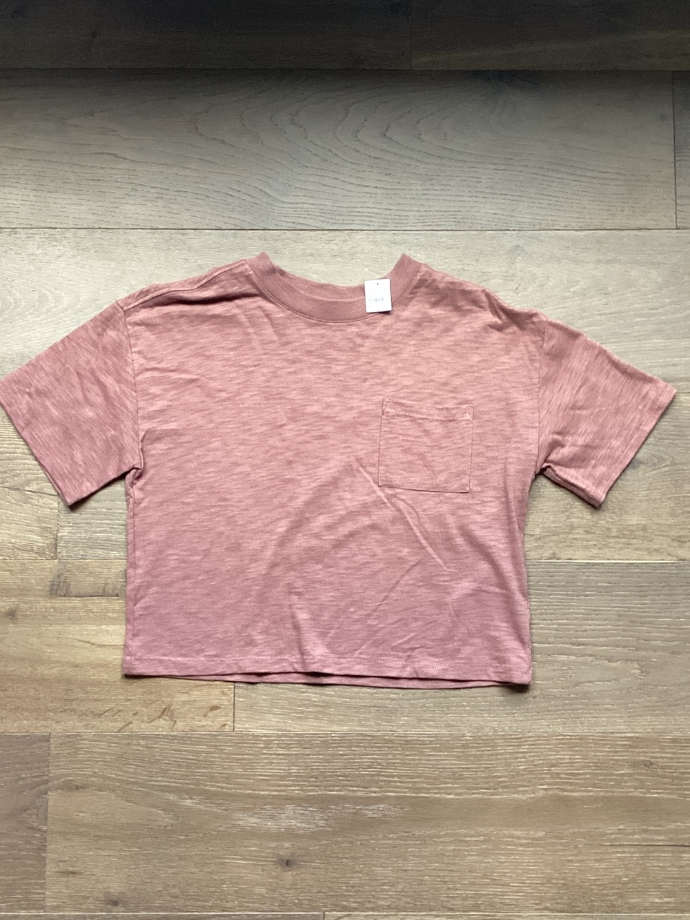 GAP Mauve Dusty Rose Teen Size 10  Boxy Cropped Pocket Tee Short Sleeve NWT